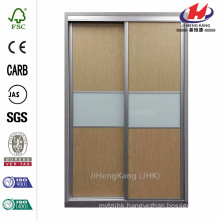 48 in. x 96 in. Trinity Maple and White Painted Glass Aluminum Interior Sliding Door